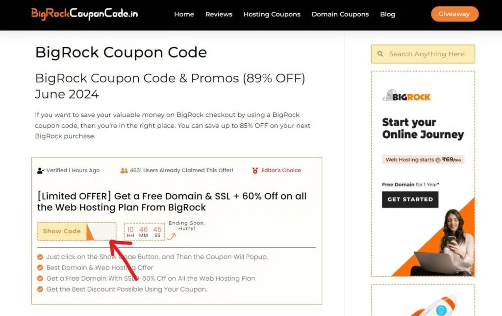 Chose Your BigRock Coupon Code